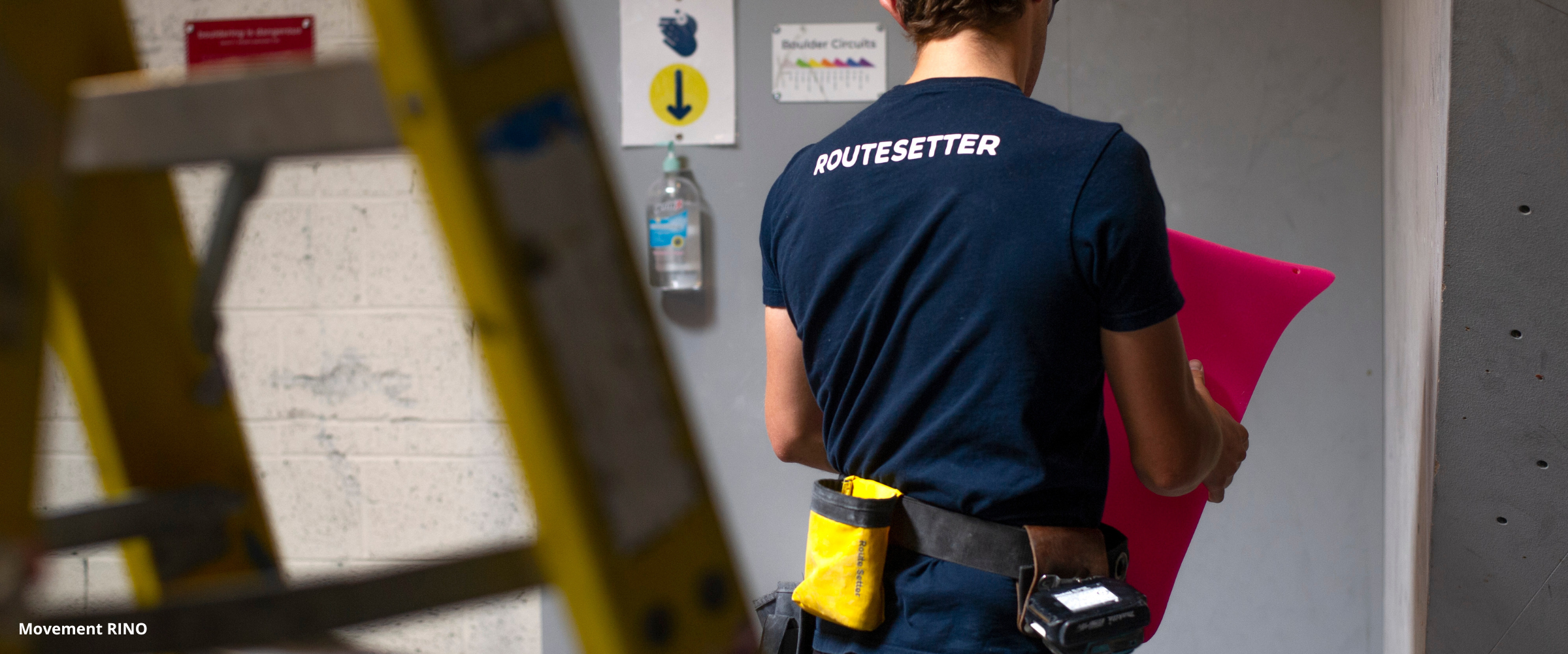 Routesetter in indoor climbing facility