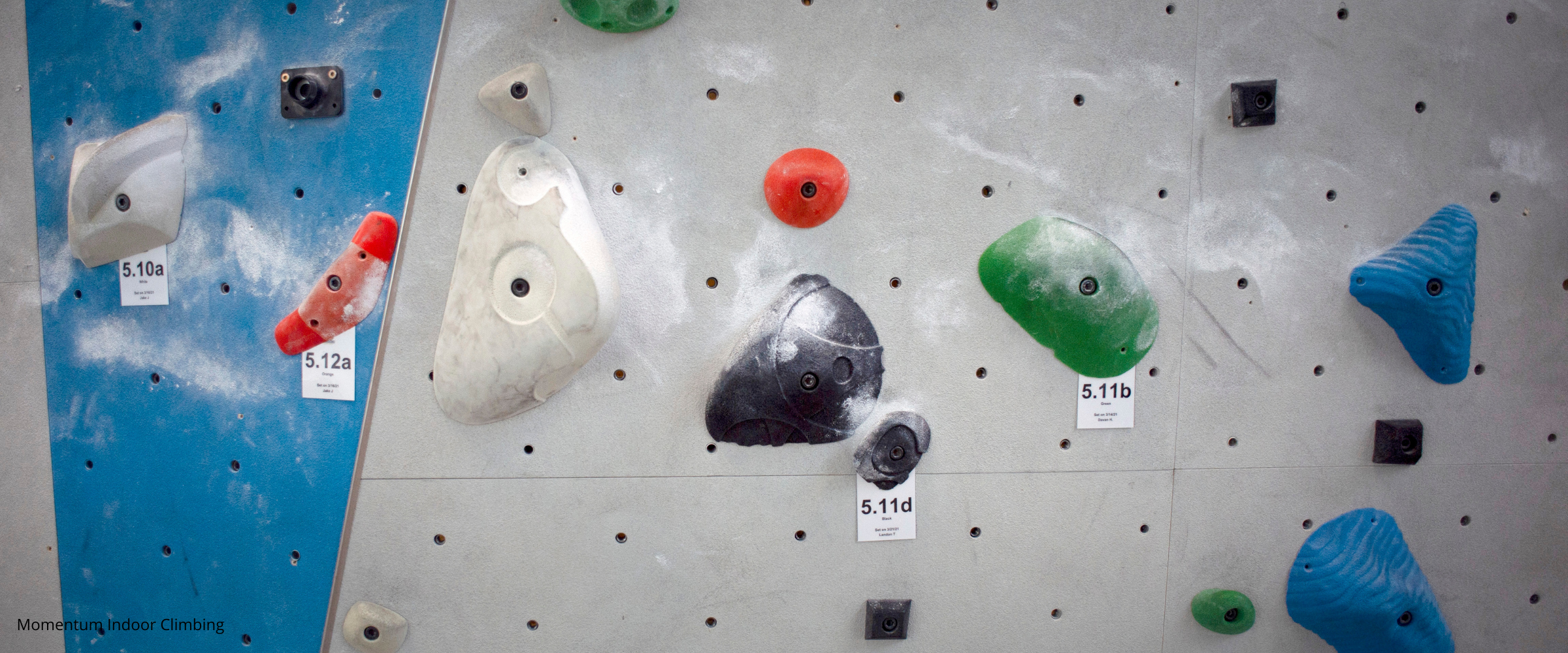 Indoor rock climbing gym holds