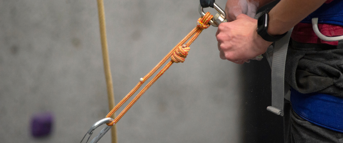 Auto belay gate in use