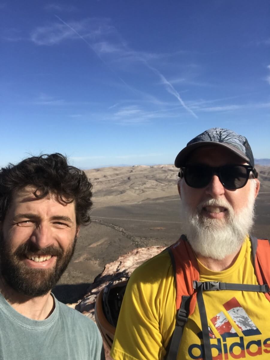 Kenneth Cronin and Garnet Moore climbing 