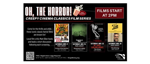 November Film Series: Oh, the Horror! Creepy Cinema Classics