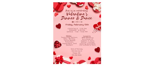 Valentine's Dinner & Dance at Sons of Norway