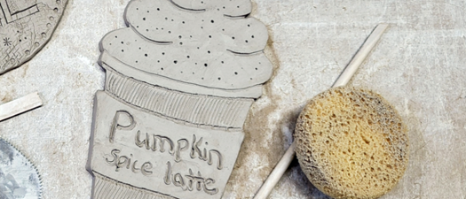 Ceramic Pumpkin Spiced Latte Tray