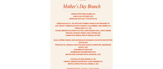 Mother's Day Brunch - 701 Eateries