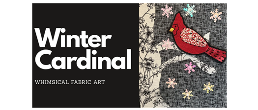 Winter Cardinal | Whimsical Fabric Art