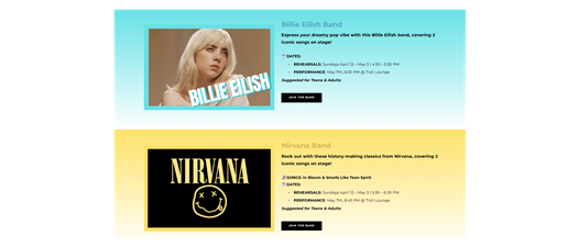 Amped School of Rock - ROCK BAND CRASH COURSES - Billie Eilish Band & Nirvana Band