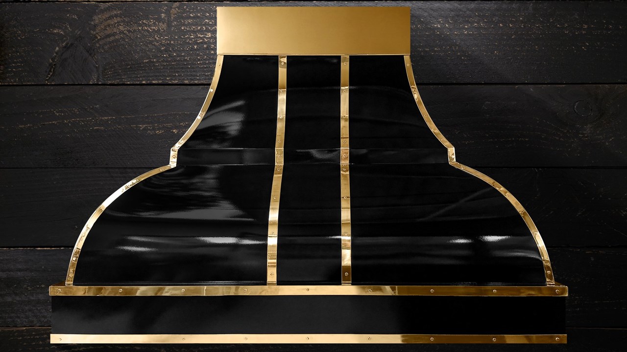 Handcrafted Black and Brass Range Hood – Amoretti Brothers