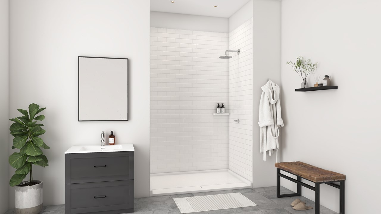 Subway Tile Panels with Grout Texture