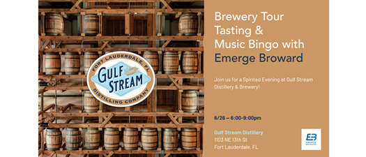 Gulf Stream Distillery & Brewery Tour, Tasting, and Music Bingo