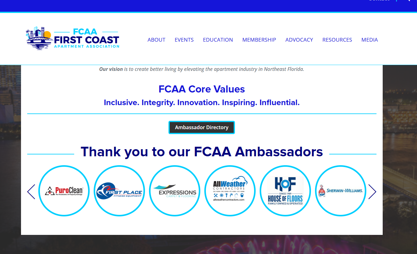 Ambassador Sponsorship 2025 First Coast Apartment Association