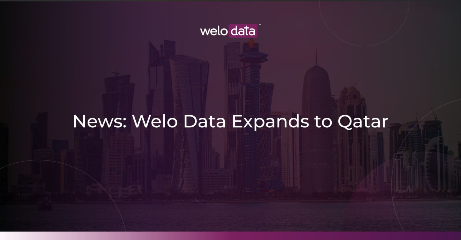 Image of city in Qatar overlayed with text: Welo Data Expands to Quatar