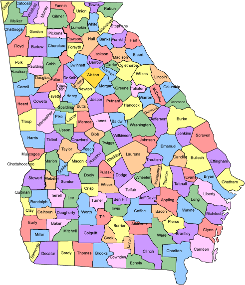 State of Georgia Restaurant Resources by County