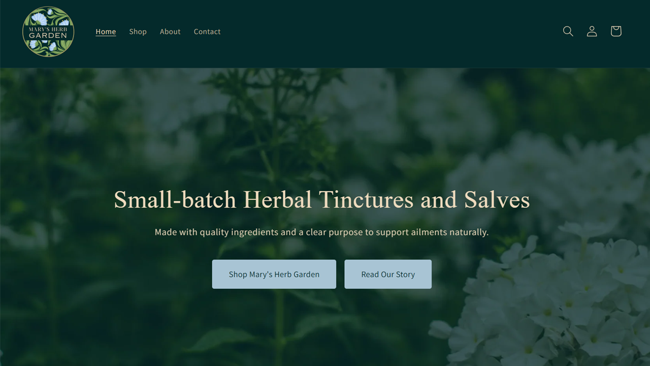 Mary's Herb Garden - Website Build
