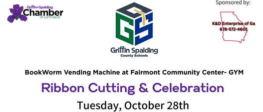 Ribbon Cutting - Bookworm vending machine at Fairmont Community Ctr Gym