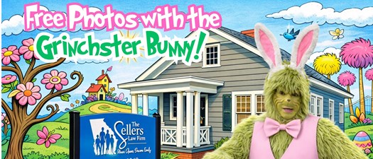 Easter photos with the Grinchster Bunny