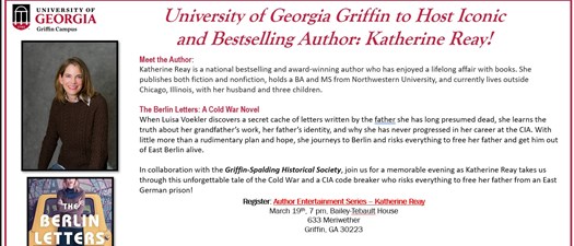 UGA presents Bestselling Author Katherine Reay