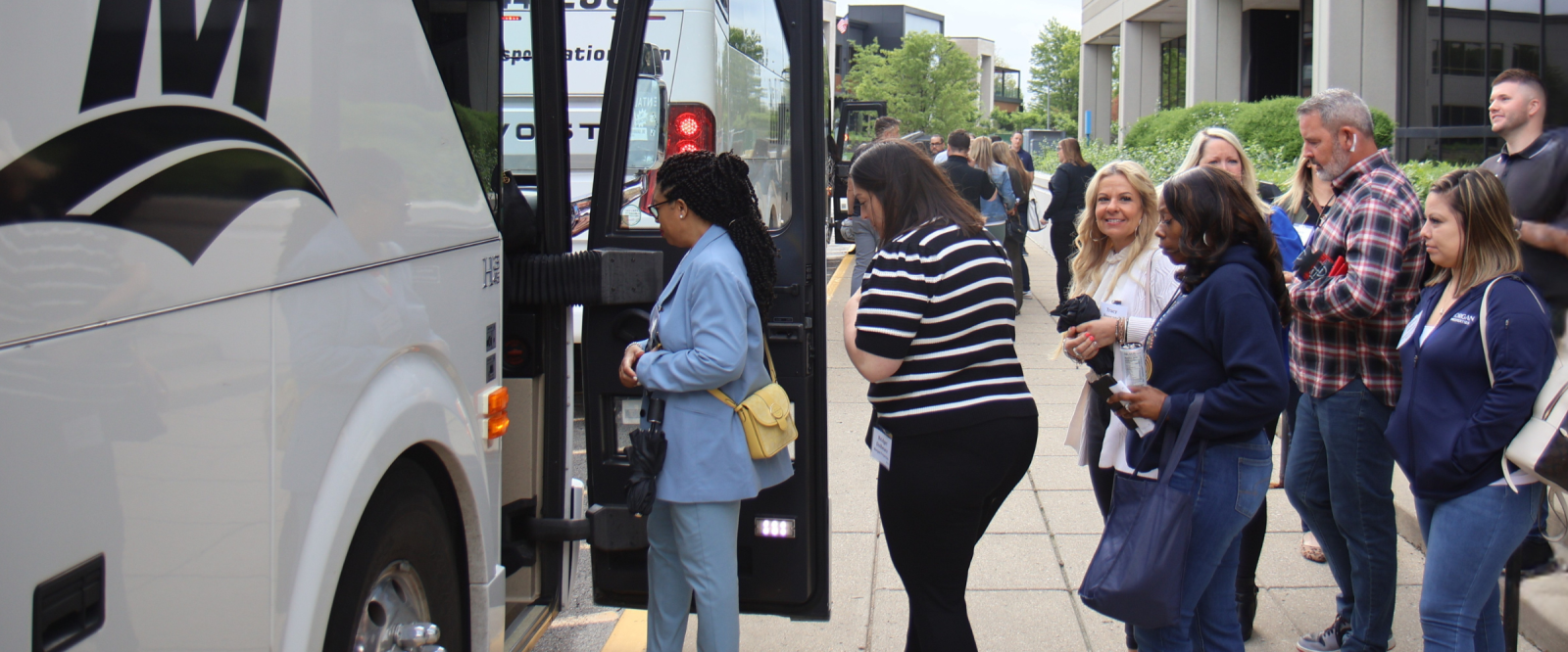 Property Bus Tour People Loading Bus