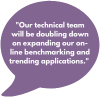 Our technical team will be doubling down on expanding our on-line benchmarking and trending applications.