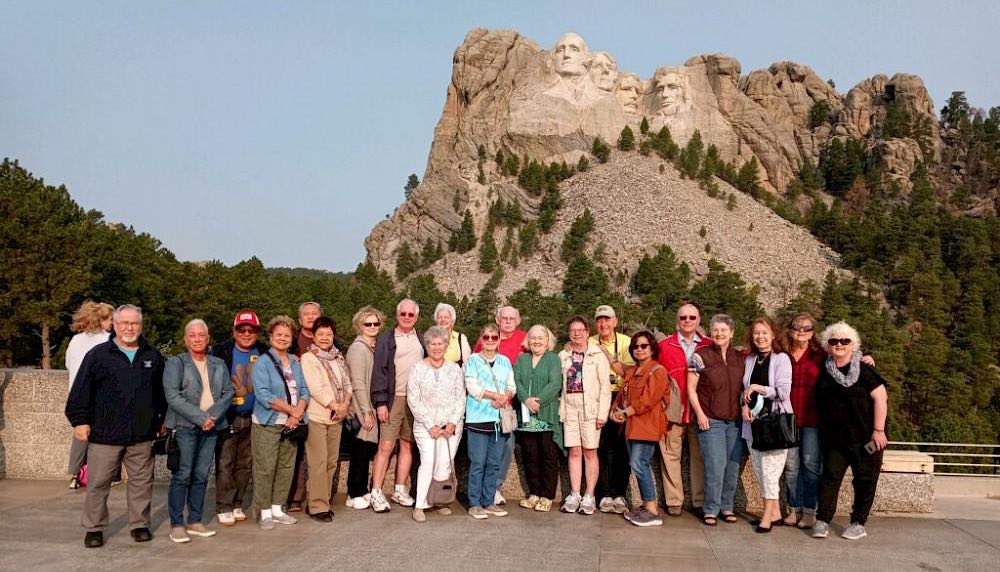 Tour Group in front of Mount Rushmore