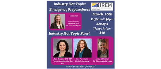 IREM MD - Industry Hot Topic - Emergency Preparedness