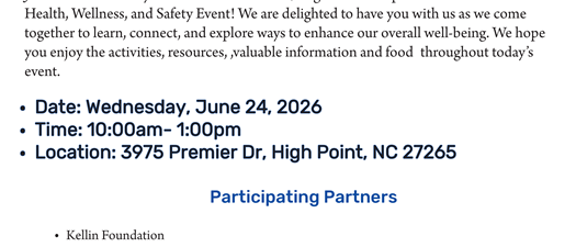 ECPI Health, Wellness and Safety Event