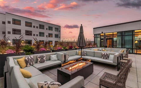 Rooftop reception space at Cambria Hotel Portland Downtown