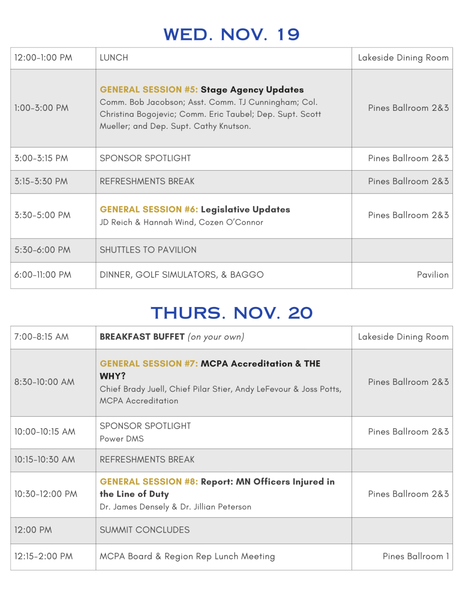 Leadership Summit Schedule pg. 2
