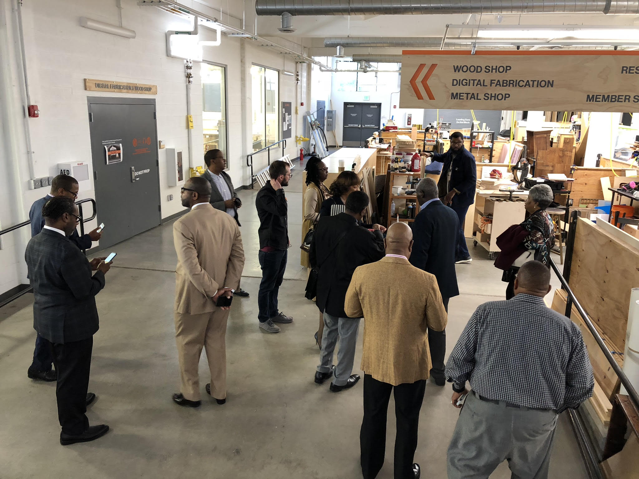 Photo Caption: Coppin State leads community leaders on a tour of Open Works.