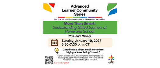 AFFILIATE EVENT WATG Webinar - More Than Smart: Understanding Gifted Learners at Home and School