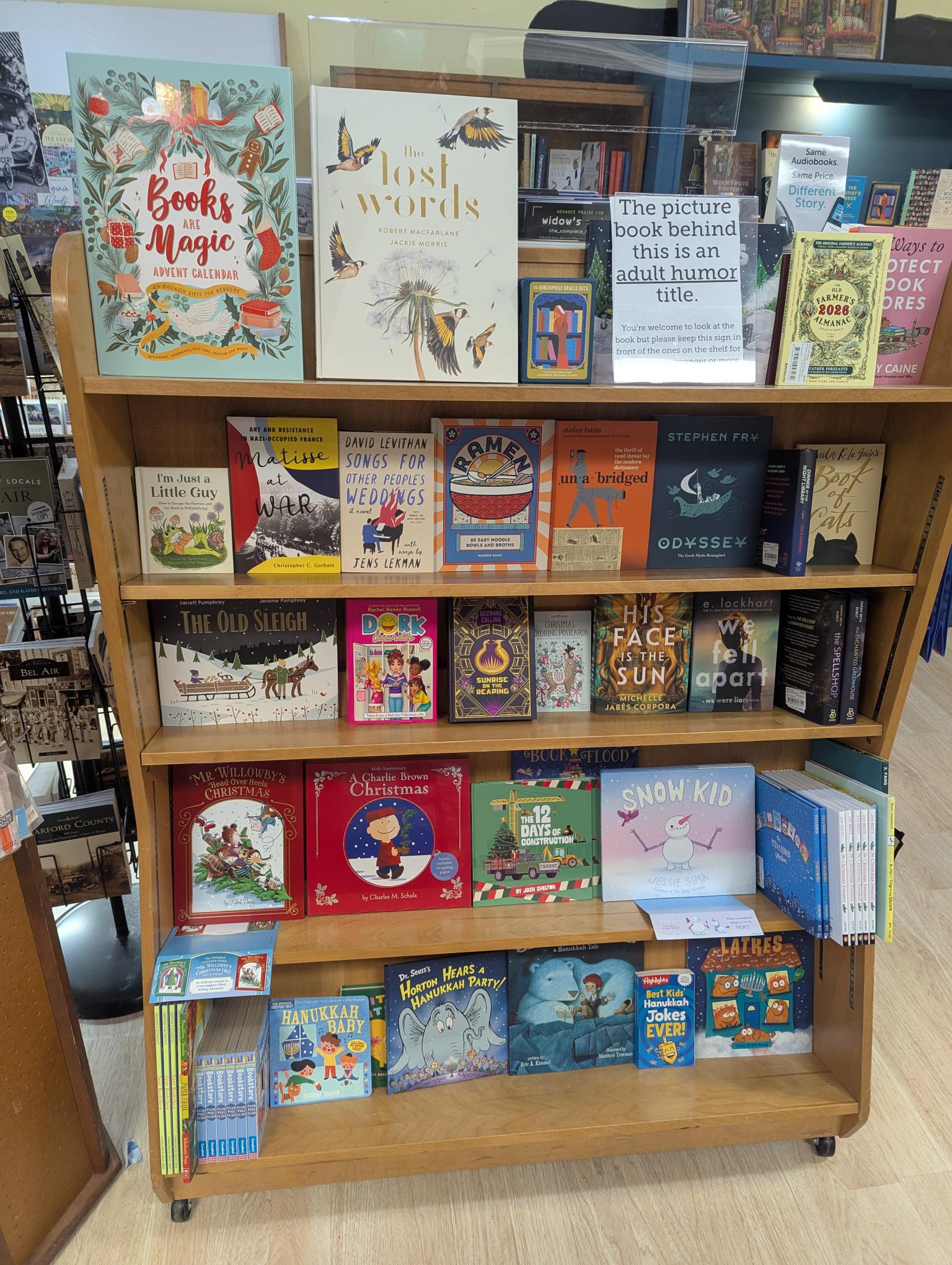 winter catalog bookcase display