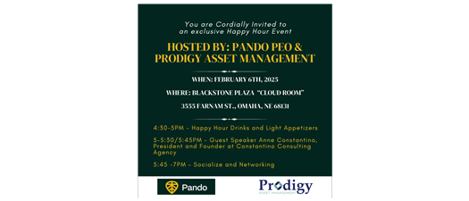 Exclusive Happy Hour Event Hosted by Pando PEO & Prodigy Asset Management