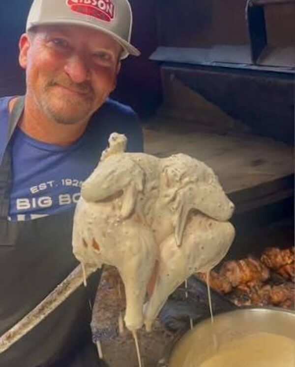 Chris Lilly's signature white sauce chicken