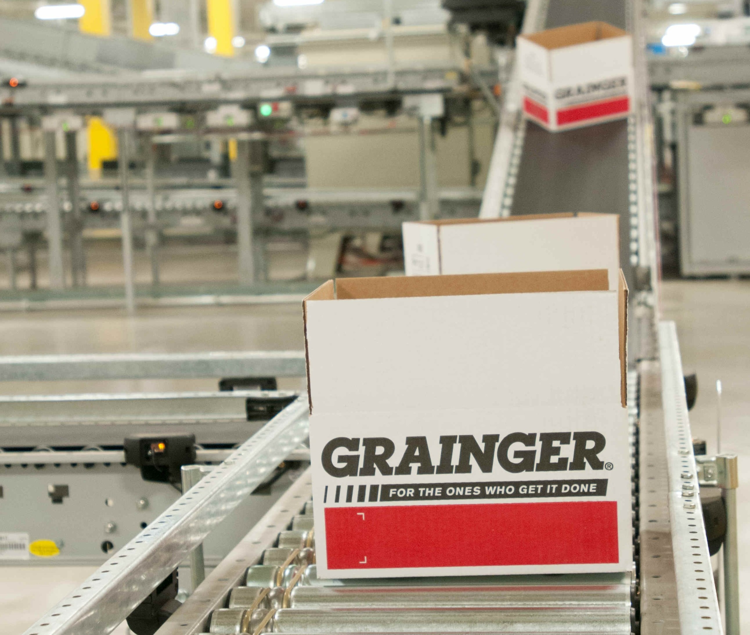 Grainger shipping box in warehouse