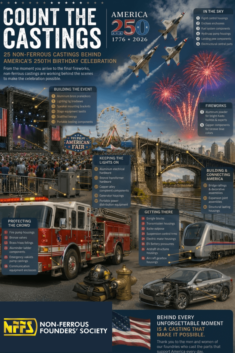 Count the Castings: 25 Non-Ferrous Castings Behind America's 250th Birthday Celebration