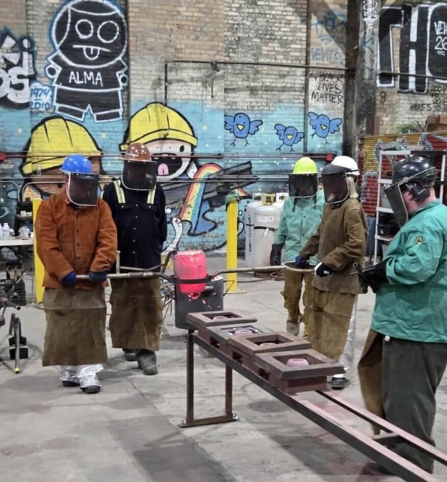 Hands-on metal casting activity at Rivers of Steel