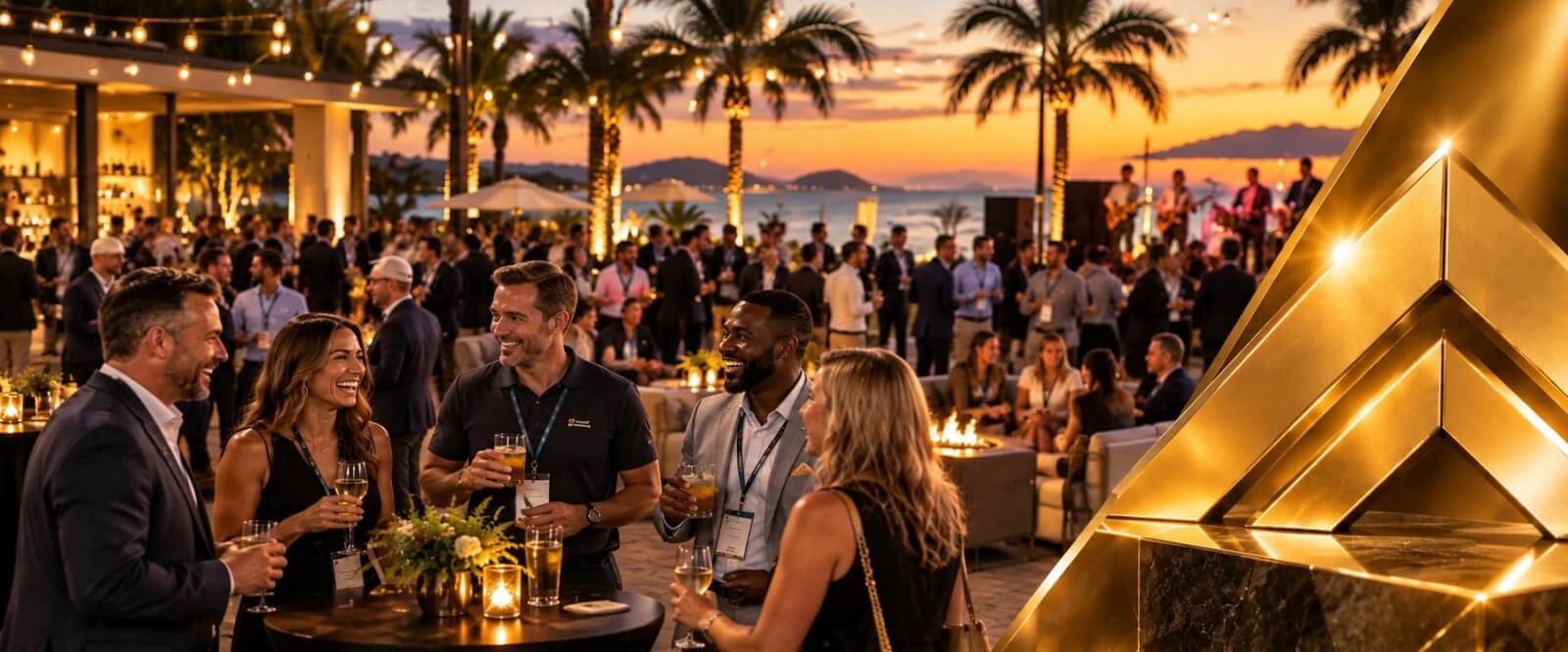 Crowded professional conference and networking event
