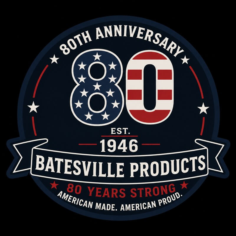 Batesville Products 80th anniversary emblem, established 1946