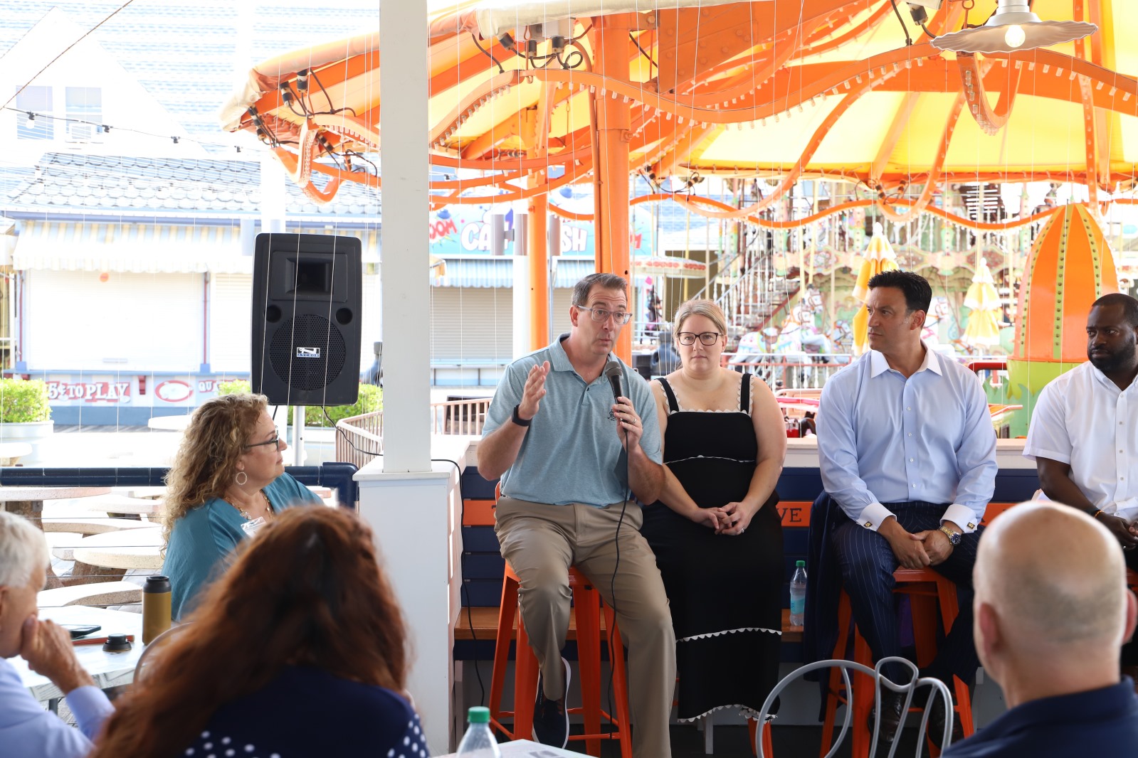 Daniel Klim speaks at a NJ roundtable event