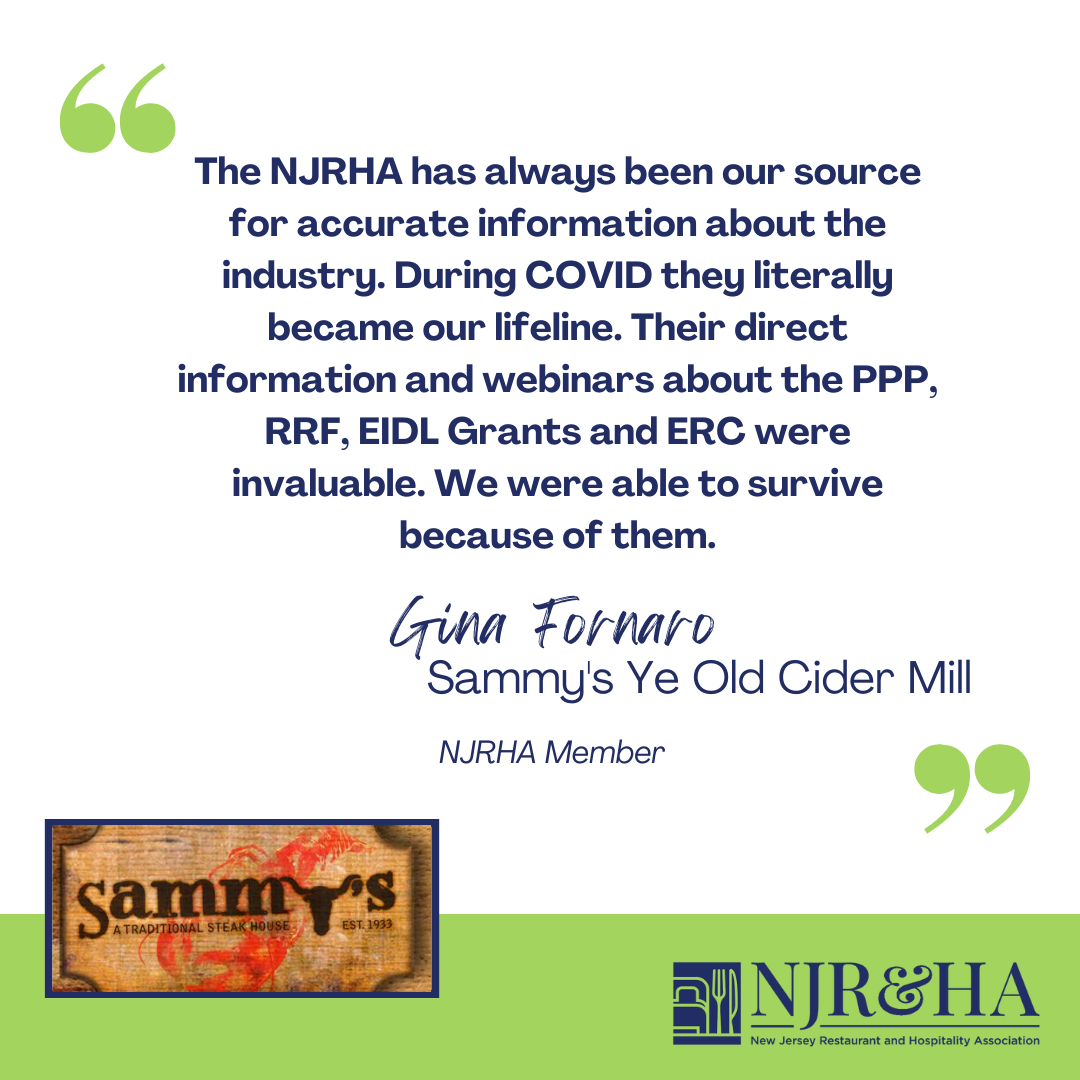 Sammy's Ye Old Cider Mill NJRHA Available COVID Resources Testimonial 