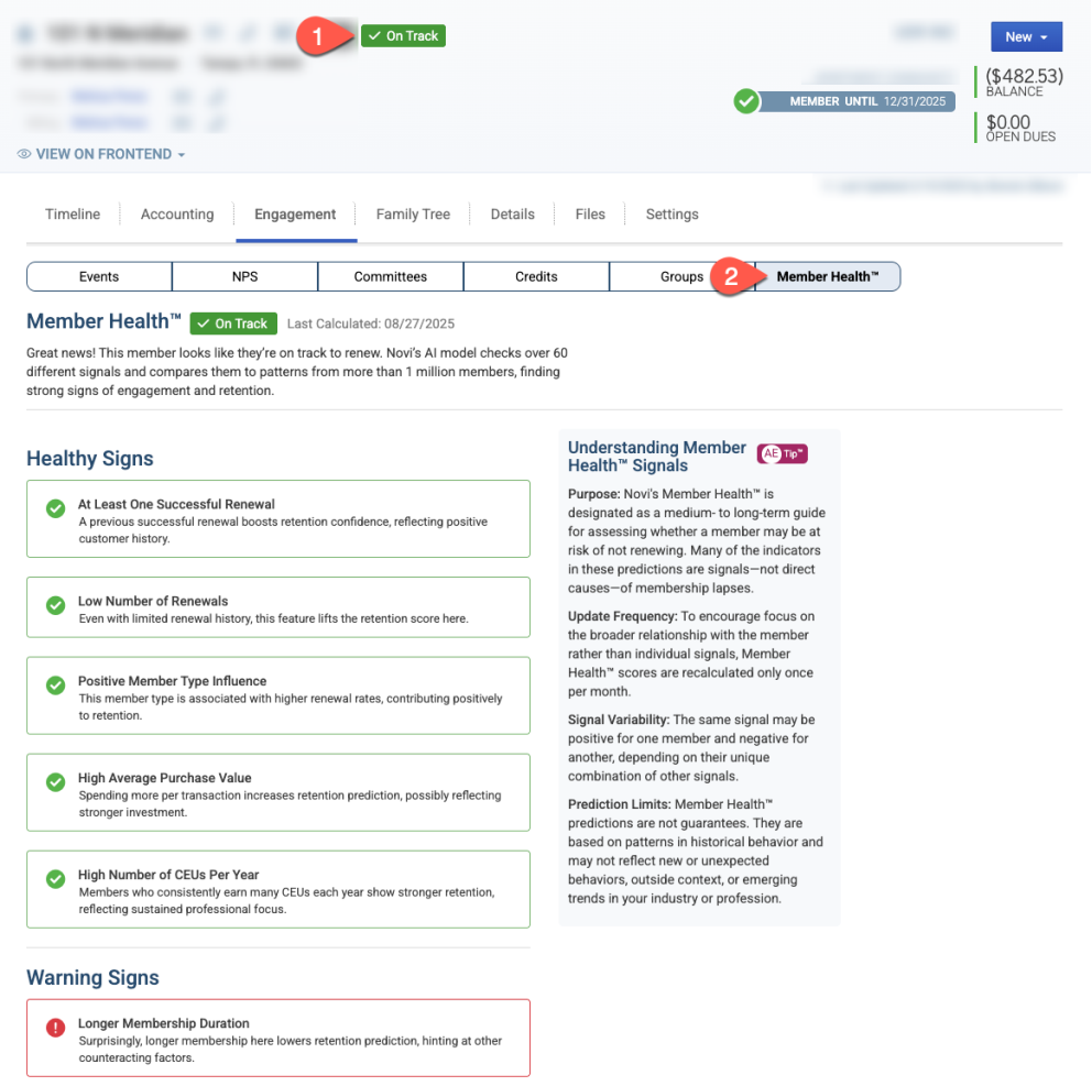 member health signals