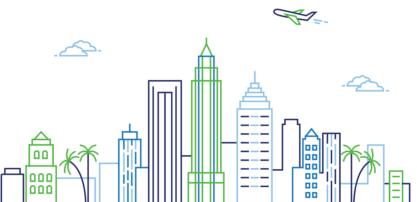Illustration of Tampa, Florida Skyline
