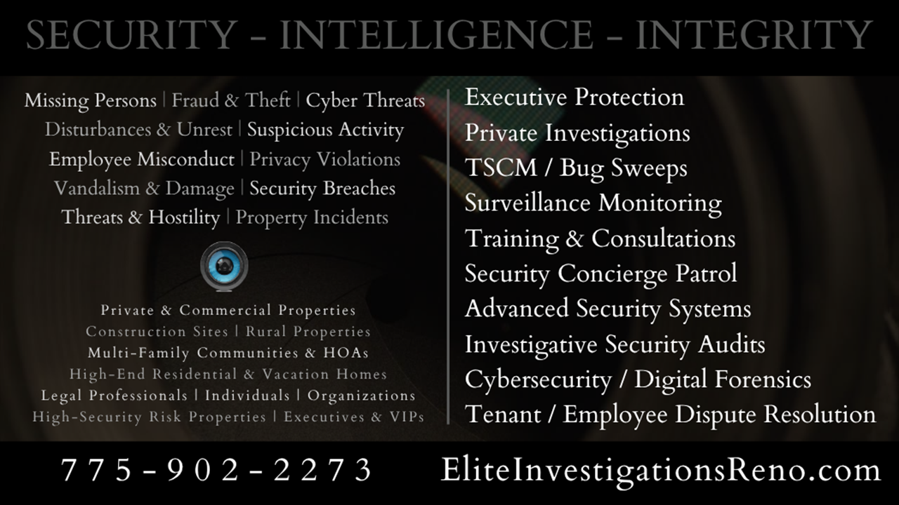 Elite Investigations Northern Nevada Reno