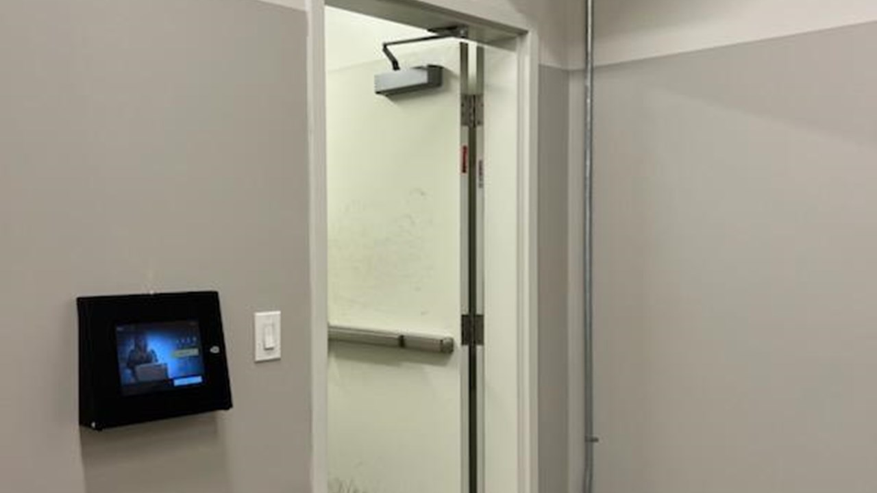 Luxer One secure package room, interior touchscreen