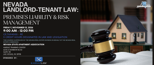 2026 Southern - Nevada Landlord-Tenant Law: Premises Liability & Risk Management