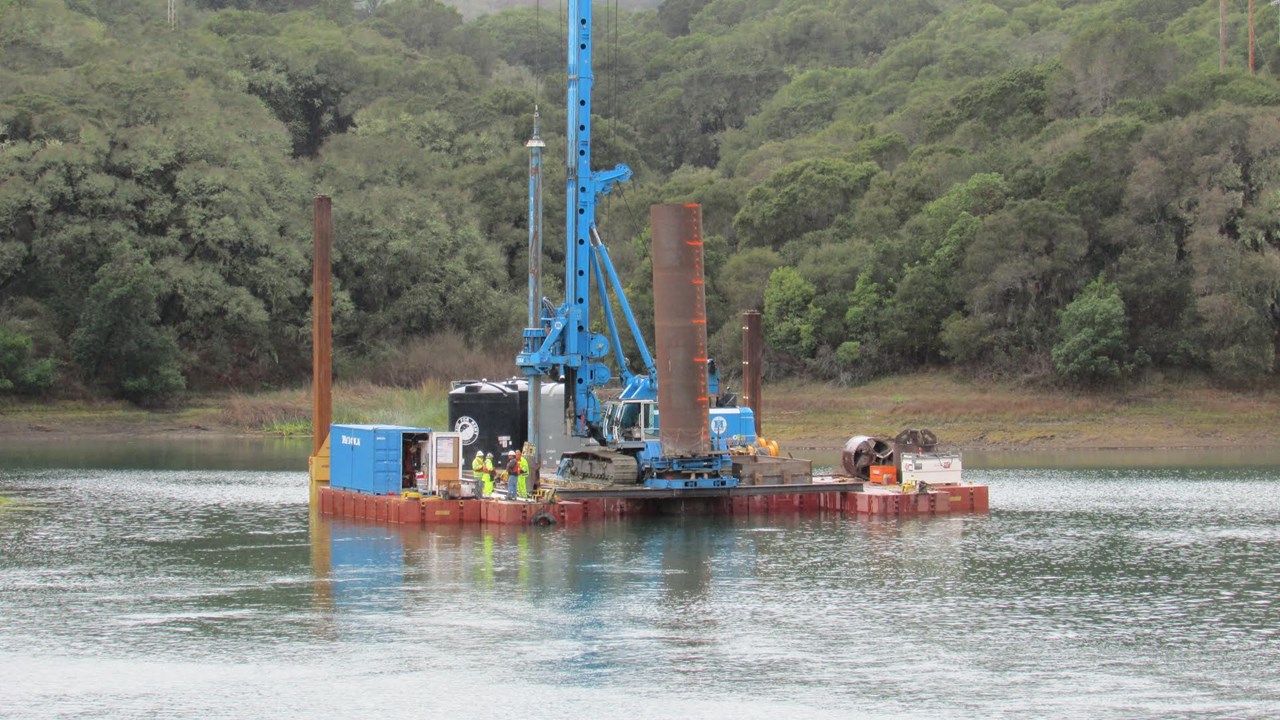 Drilling Operation prio to New Vertical Shaft Installation