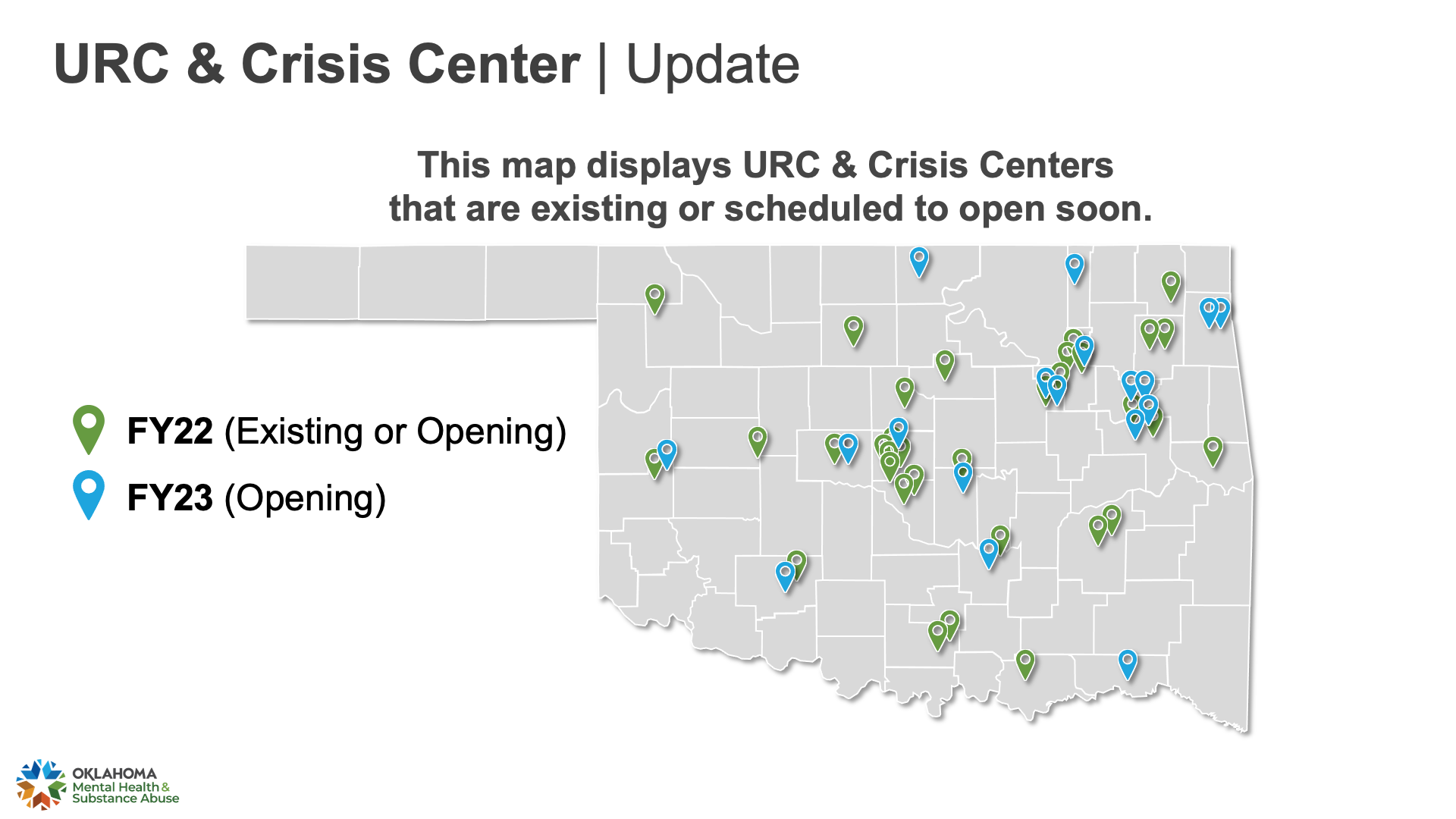 a map of Oklahoma mental health crisis centers