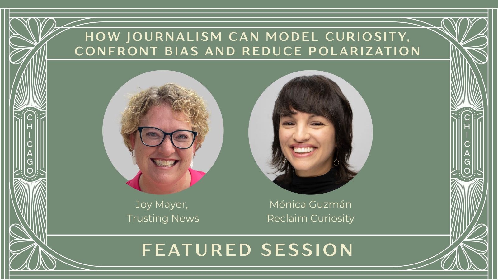 Banner image of two featured session speakers