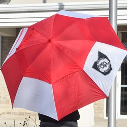 Umbrella - Large OTA red & white golf umbrella with sleeve