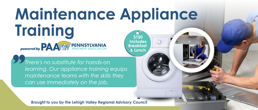 Maintenance Appliance Training- Hosted by the Lehigh Valley Regional Advisory Council 