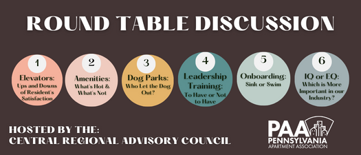 Round Table Discussion & Happy Hour - Central Regional Advisory Council